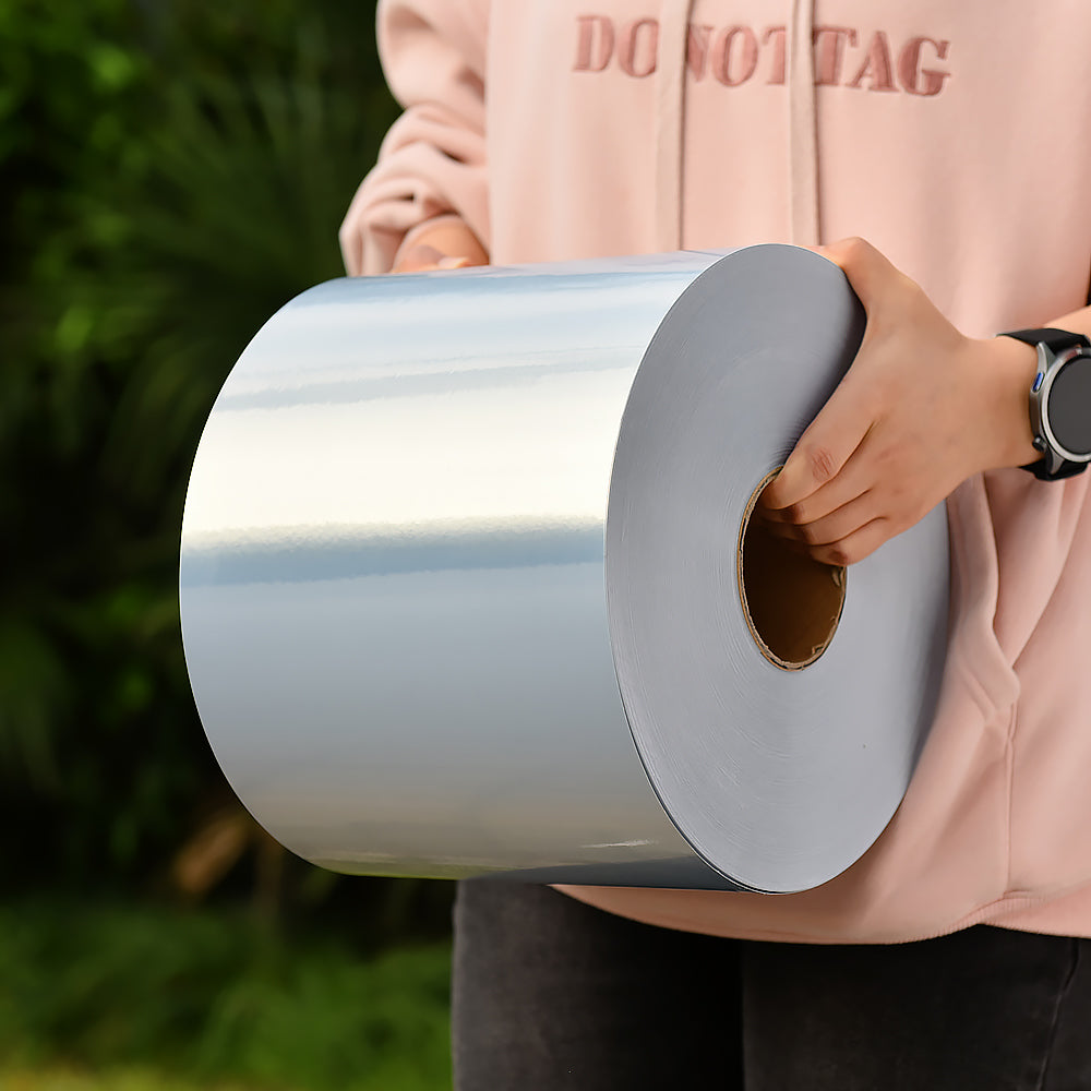 Inkjet Self Adhesive Brushed Silver PE